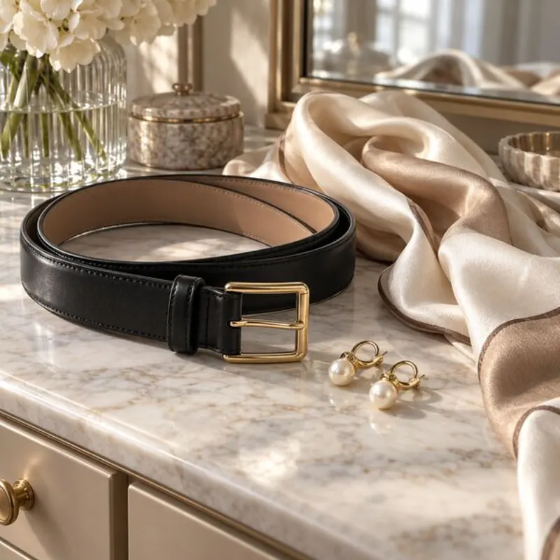 Ceinture en cuir noir (exemple)